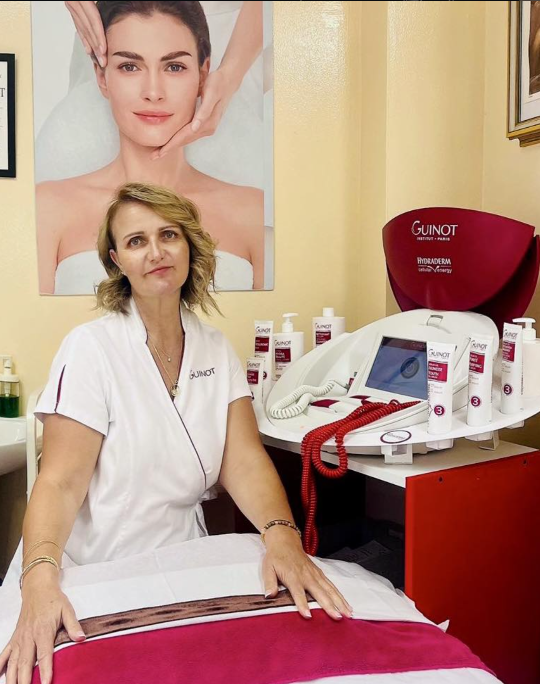 Vesna Jarawan, founder and German-licensed cosmetologist, at work in Abu Dhabi