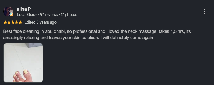 Google review from alina P