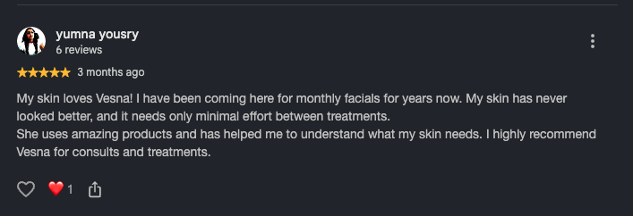 Google review from Yumna Yousry