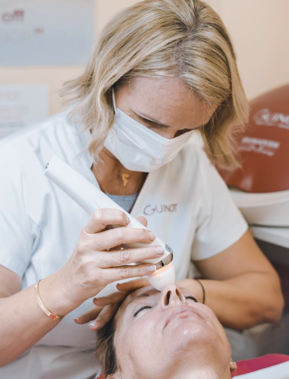 Facial treatment in progress at Vesna Beauty Lounge