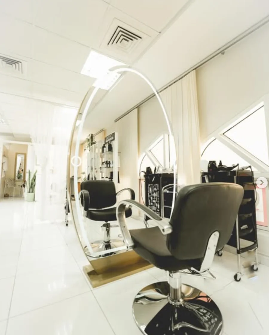 Professional hair styling stations at Vesna Beauty Lounge